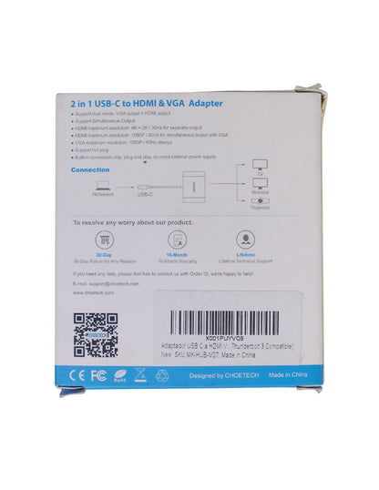 Adaptador USB C a HDMI VGA CHOETECH