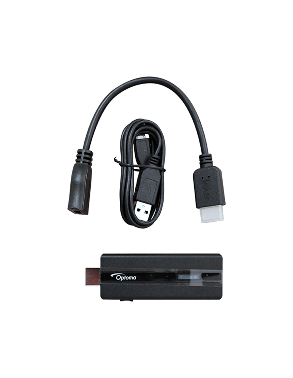 Cables USB y un adaptador Optoma 