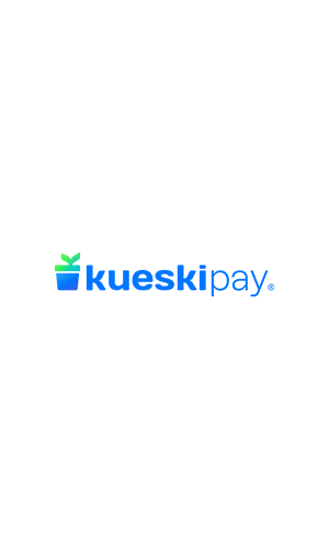 Logo con letras de color azul que dice Kueskipay